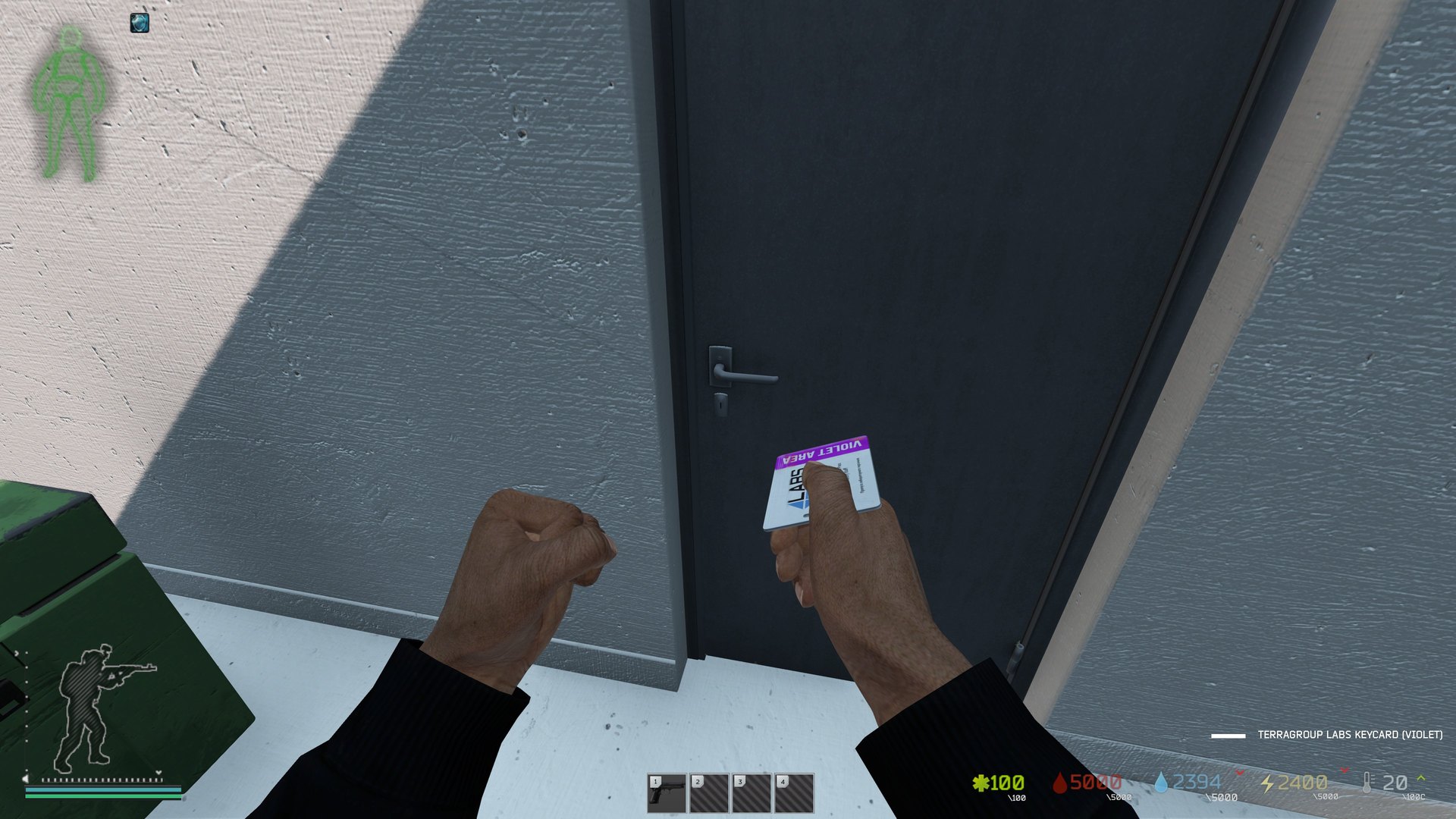 Inside the Lab: a keycard room or a lit corridor