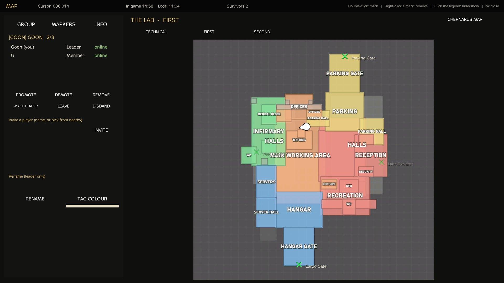 The Lab's floor plans on the map