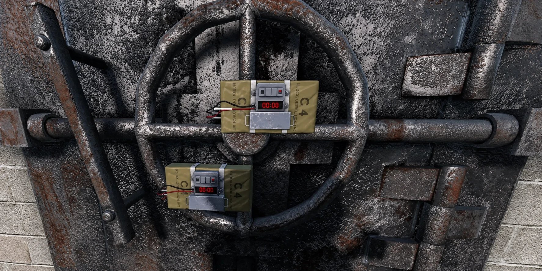 C4 on a vault door