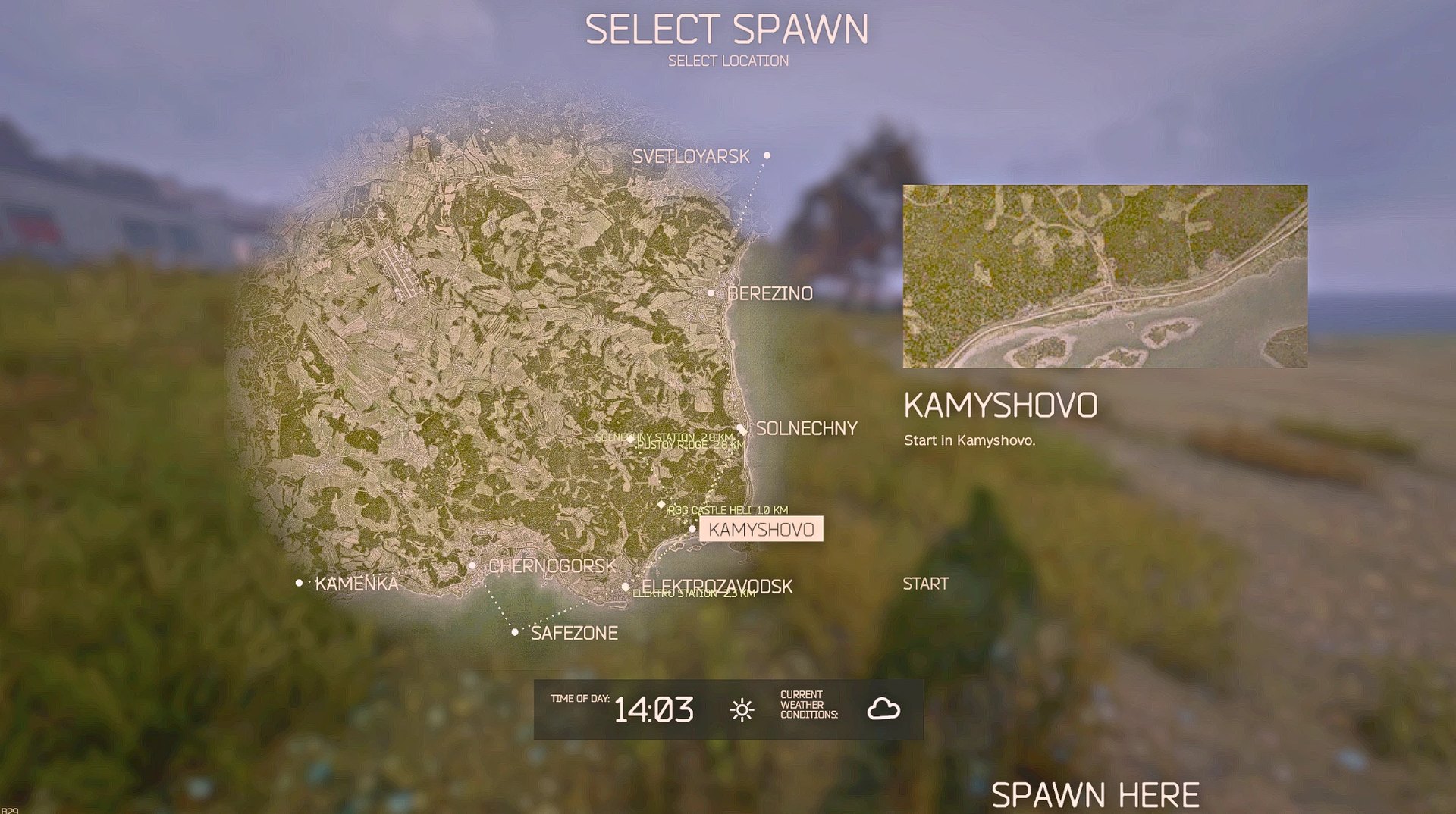 The respawn screen